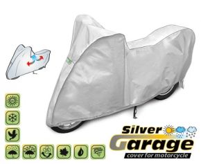Ochranná Plachta na motorku SILVER GARAGE proti slunci a dešti. D. 215-240 cm