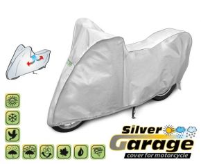 Ochranná Plachta na motorku SILVER GARAGE proti slunci a dešti. D. 190-215 cm