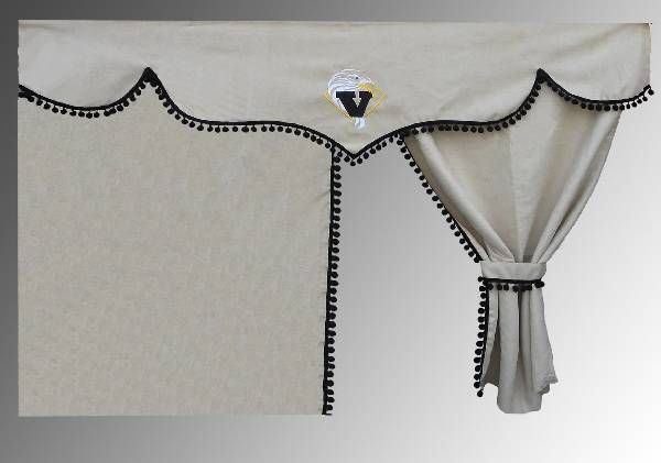 SADA ZÁVESOV MAN TGA XXL/XL, S ČIERNYMI GULIČKAMI